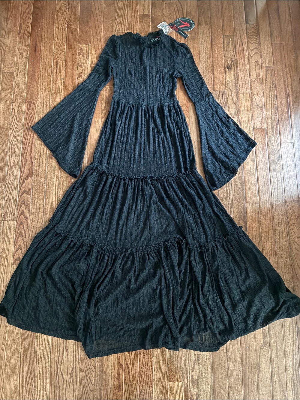 NWT Killstar Hecate Maxi Dress - Gothic Bell Sleeve Tiered Lace Dress